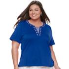Plus Size Cathy Daniels Stars & Stripes Top, Women's, Size: 3xl, Brt Blue