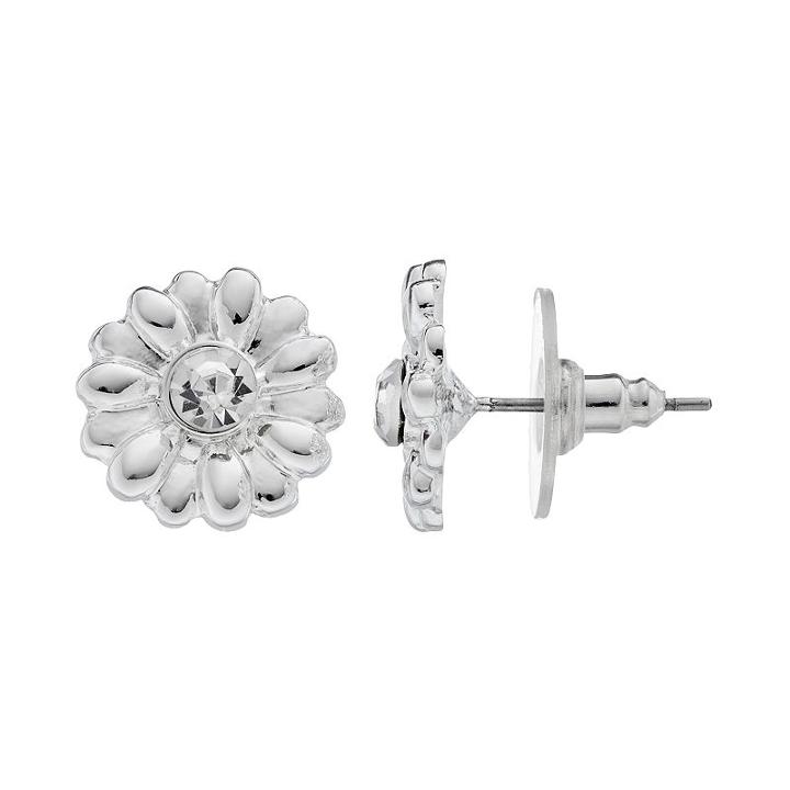Lc Lauren Conrad Sunflower Earrings, Women's, Silver