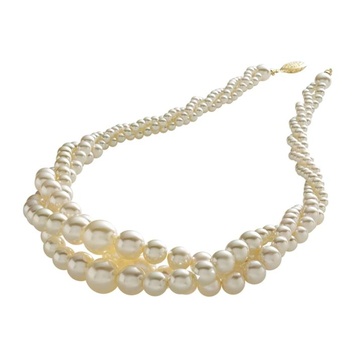 Simulated Pearl Twist Necklace, Women's, White
