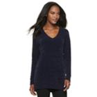 Women's Apt. 9&reg; Chenille Vented Tunic, Size: Medium, Drk Purple