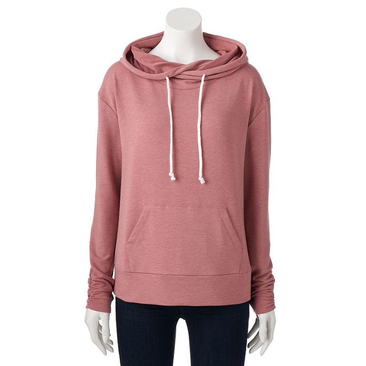 Women's Sonoma Goods For Life™ Ruched Hoodie, Size: Xl, Med Pink