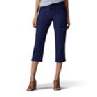 Petite Lee Margeaux Poplin Drawstring Capris, Women's, Size: 12 Petite, Dark Blue