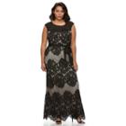 Plus Size Chaya Lace Evening Gown, Women's, Size: 20 W, Grey (charcoal)