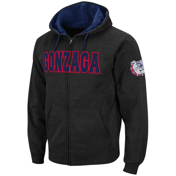 Men's Gonzaga Bulldogs Full-zip Fleece Hoodie, Size: Small, Grey