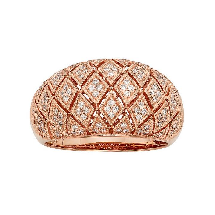 3/8 Carat T.w. Igl Certified Diamond 14k Gold Art Deco Wedding Ring, Women's, White