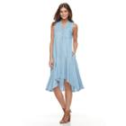 Women's Sharagano Button-front High-low Dress, Size: 4, Blue (navy)