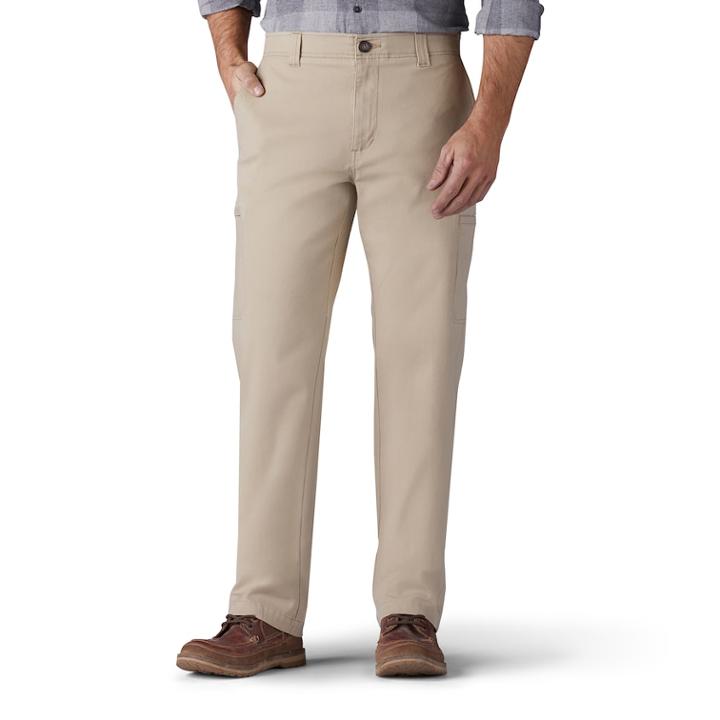 Men's Lee Performance Series Straight-fit Extreme Comfort Cargo Pants, Size: 33x34, Lt Beige