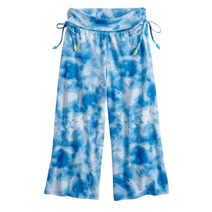 Girls 7-16 Joey B Print Culottes, Size: Xl, Turquoise/blue (turq/aqua)