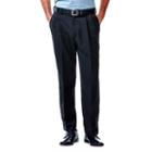 Men's Haggar&reg; Cool 18&reg; Classic-fit Pleated No-iron Expandable Waist Pants, Size: 34x34, Black