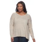 Plus Size Napa Valley Textured Rib Sweater, Women's, Size: 1xl, White Oth