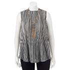 Juniors' Plus Size Heartsoul Striped Necklace Top, Girl's, Size: 1xl, Oxford
