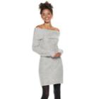 Juniors' Candie's&reg; Off The Shoulder Sweater Dress, Teens, Size: Large, Grey