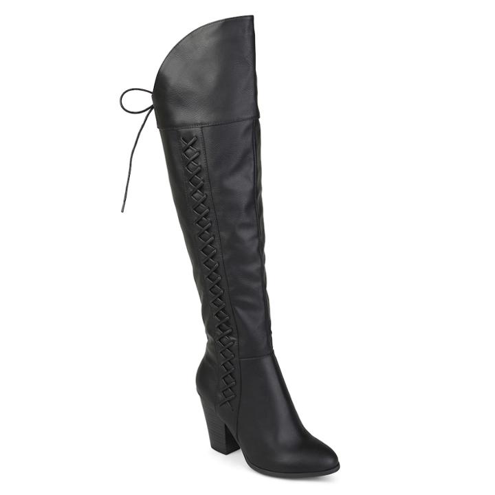 Journee Collection Spritz Women's Over-the-knee Boots, Size: Medium (6.5), Black