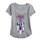 Girls 7-16 & Plus Size So&reg; Curve Hem Shiny Graphic Tee, Size: 20 1/2, Med Grey