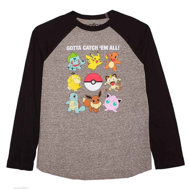 Boys 8-20 Pokemon Gang Tee, Size: Large, Grey