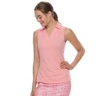 Women's Grand Slam Golf Collared V-neck Tank, Size: Xl, Light Pink