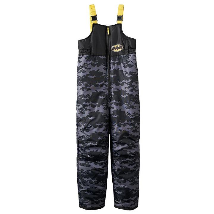 Boys 4-8 Dc Comics Batman Camouflage Bib Snow Pants, Boy's, Size: 8, Black
