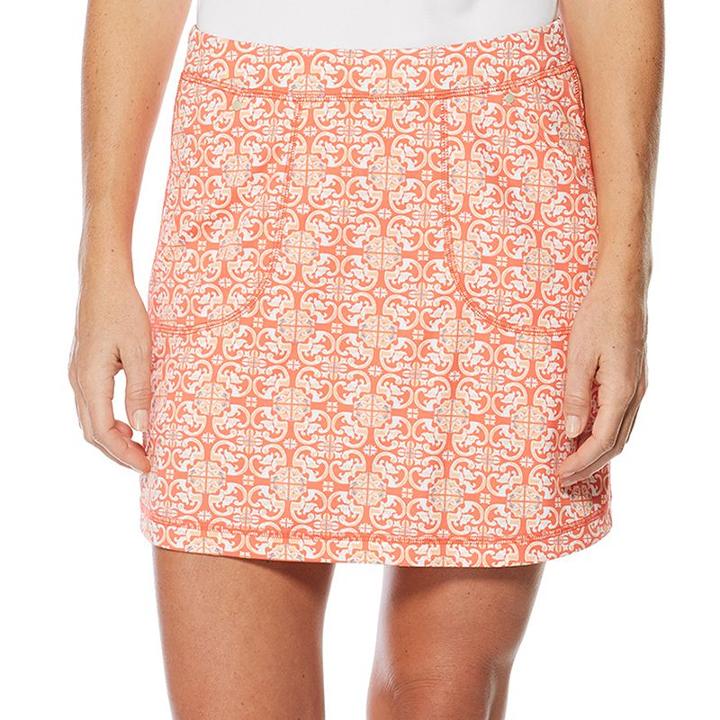 Women's Grand Slam Mosaic Tile Print Golf Skort, Size: Large, Med Pink