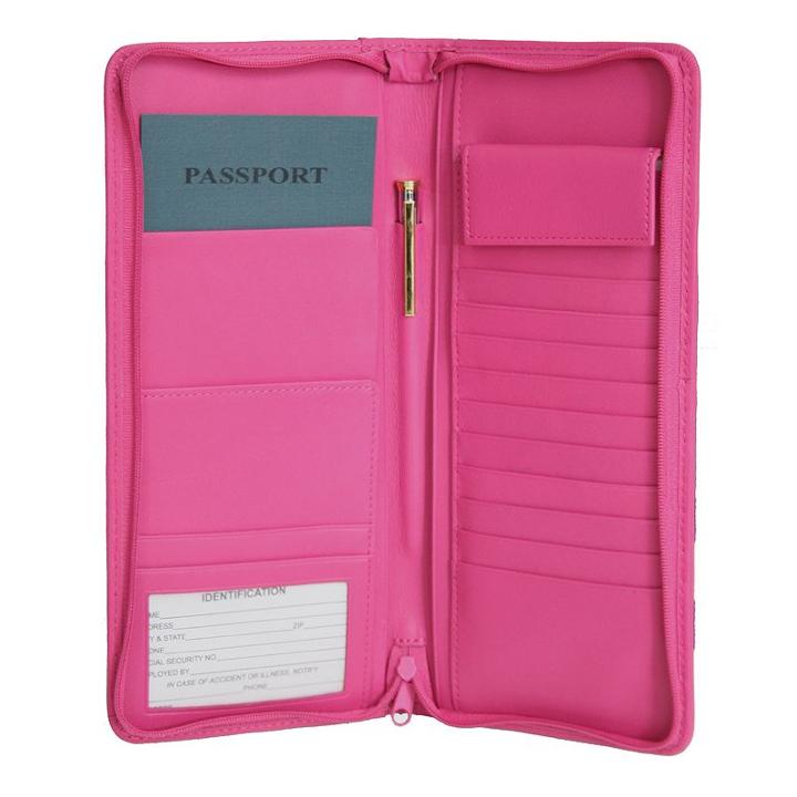 Royce Leather Passport Wallet, Adult Unisex, Multicolor