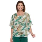Women's Alfred Dunner Studio Leaf Overlay Top, Size: 12, Leaf Print