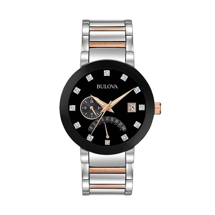Bulova Men's Diamond Two-tone Stainless Steel Watch - 98d129, Multicolor