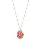 Lc Lauren Conrad Long Flower Cluster Teardrop Pendant Necklace, Women's, Gold