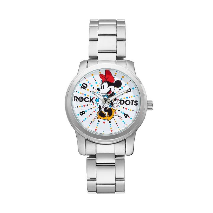 Disney's Minnie Mouse Rock The Dots Women's Stainless Steel Watch, Grey