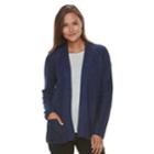Women's Croft & Barrow&reg; Textured Cardigan Sweater, Size: Small, Blue
