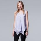 Women's Simply Vera Vera Wang Handkerchief Tank, Size: Large, Purple