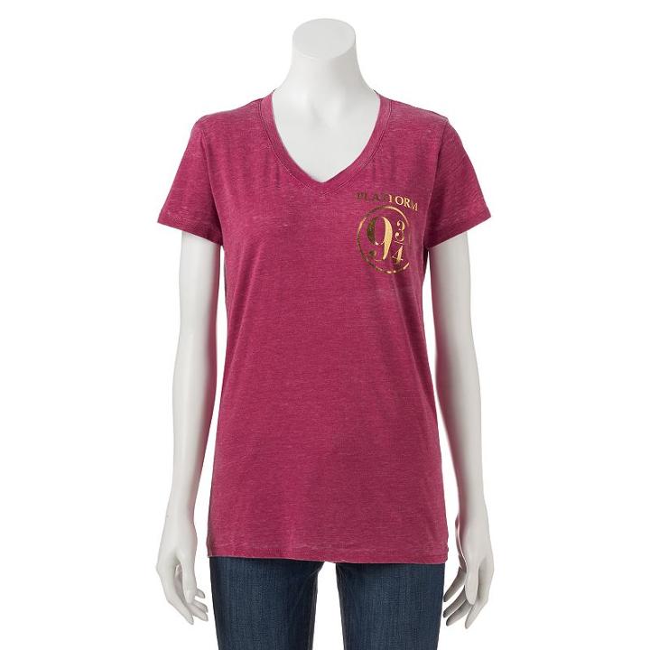 Juniors' Harry Potter Platform 9 3/4 Burnout Graphic Tee, Girl's, Size: Xs, Brt Red