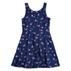 Girls 7-16 & Plus Size So&reg; Printed Skater Dress, Size: 14 1/2, Dark Blue