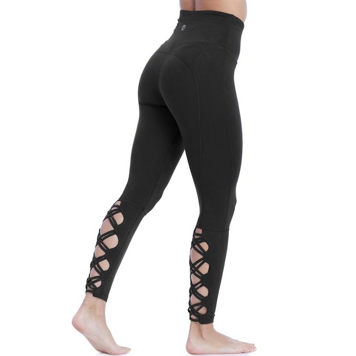 Women's Balance Collection Jacey Strappy Leggings, Size: Large, Black