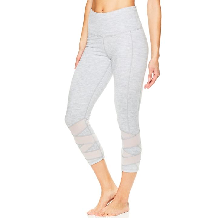 Women's Gaiam Bailey Mesh High-waisted Capri Leggings, Size: Small, White