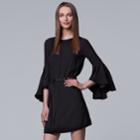 Petite Simply Vera Vera Wang Bell-sleeve Black Dress, Women's, Size: Xs Petite