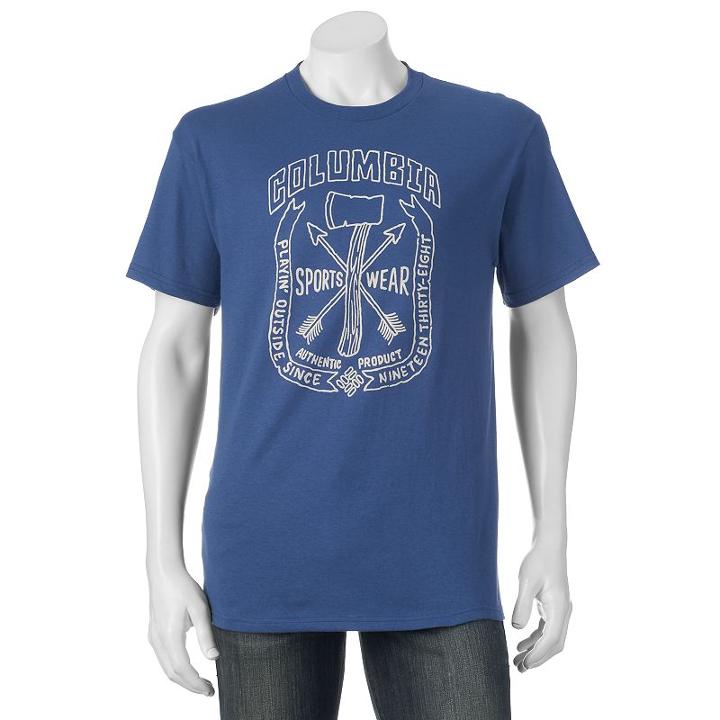 Men's Columbia Wood Axe Tee, Size: Xl, Light Blue