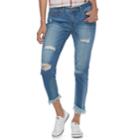 Juniors' Unionbay Trista Frayed Hem Crop Jeans, Teens, Size: 9, Brt Blue