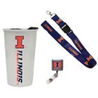 Illinois Fighting Illini Badge Holder, Lanyard & Tumbler Job Pack, Adult Unisex, Multicolor