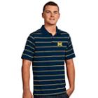 Men's Antigua Michigan Wolverines Deluxe Striped Desert Dry Xtra-lite Performance Polo, Size: Medium, Blue Other