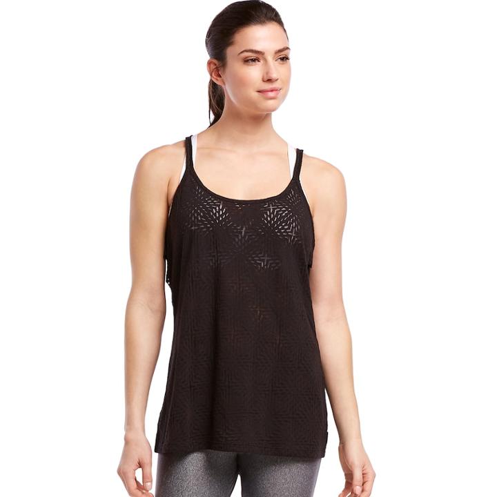 Women's Jockey Sport Equator Strappy Burnout Tank, Size: Medium, Oxford