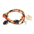 Halloween Spider, Black Cat & Jack-o'-lantern Charm Stretch Bracelet Set, Women's, Multicolor