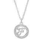 Crystal Initial Pendant Necklace, White