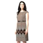 Women's Ile New York Striped Midi Dress, Size: 10, Beig/green (beig/khaki)