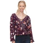 Juniors' About A Girl Cross Front Surplice Top, Size: Medium, Purple Oth