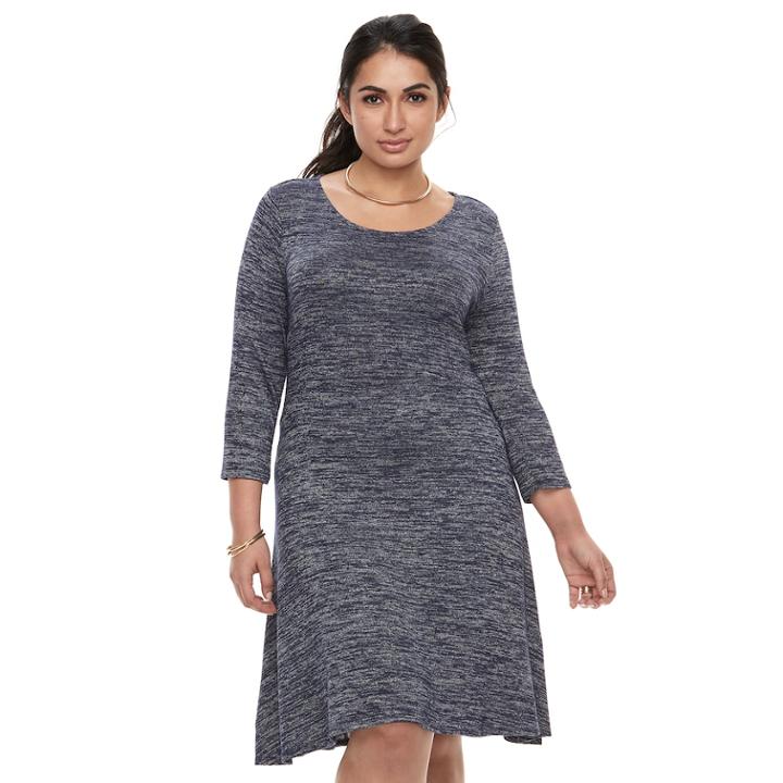Plus Size Apt. 9&reg; Knit Fit & Flare Dress, Women's, Size: 1xl, Dark Blue