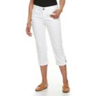 Women's Dana Buchman 21-in. Button-hem Capri Jeans, Size: 14, White