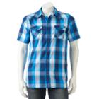 Men's Burnside Plaid Button-down Shirt, Size: Xl, Blue