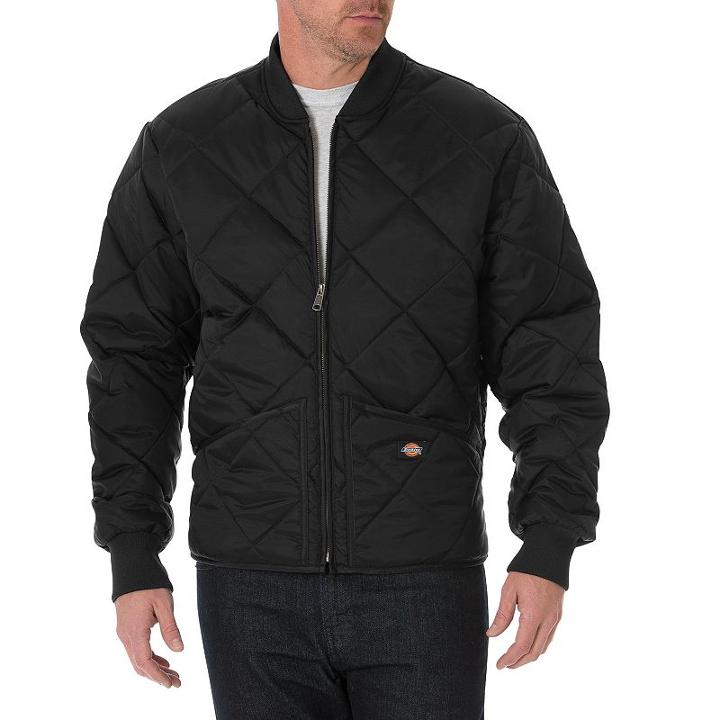 Men's Dickies Diamond-quilted Nylon Jacket, Size: Xxl, Black