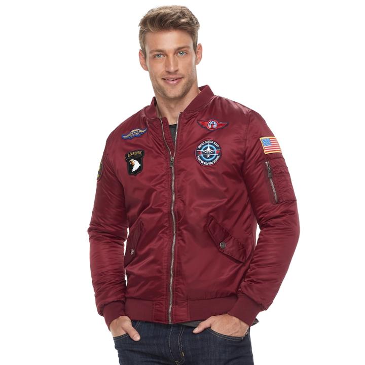 Men's Xray Flight Jacket, Size: Small, Red