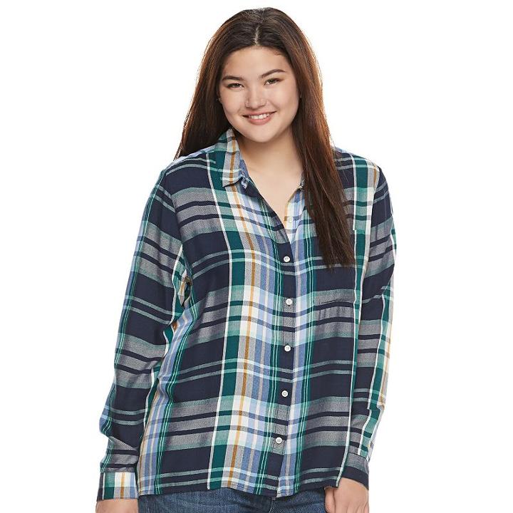 Juniors' Plus Size So&reg; High-low Shirt, Girl's, Size: 2xl, Blue