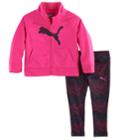Baby Girl Puma Jacket & Leggings Track Suit Set, Size: 12 Months, Brt Pink